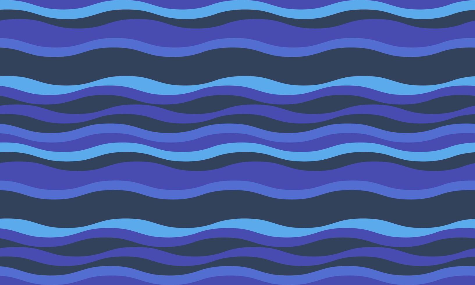 Abstract wavy lines in shades of blue create a calming, flowing pattern ideal for backgrounds, textile designs, or website banners. vector