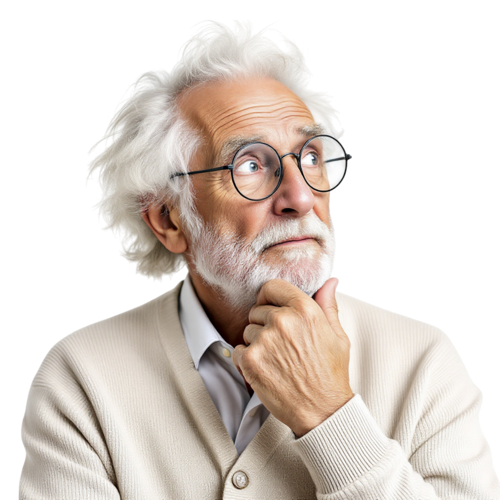An older man with glasses and a beard png