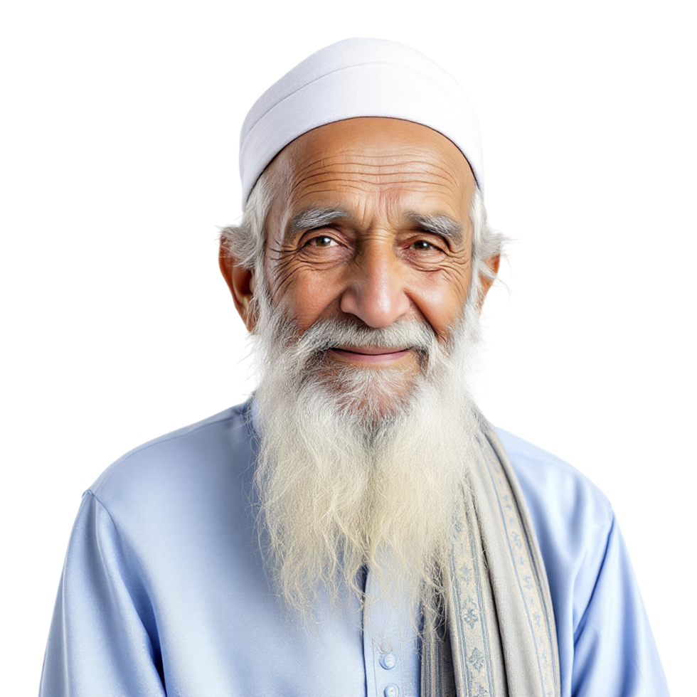 An old man with a white beard and a turban png