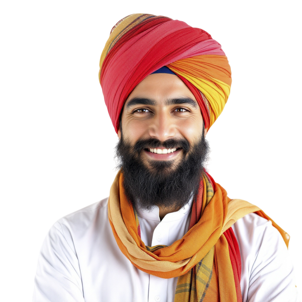 A man with a beard and turban png
