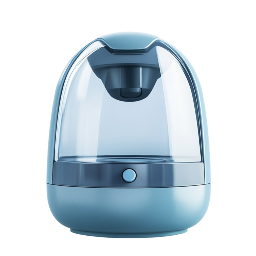Compact Blue Humidifier with a Sleek and Modern Water Tank Design png