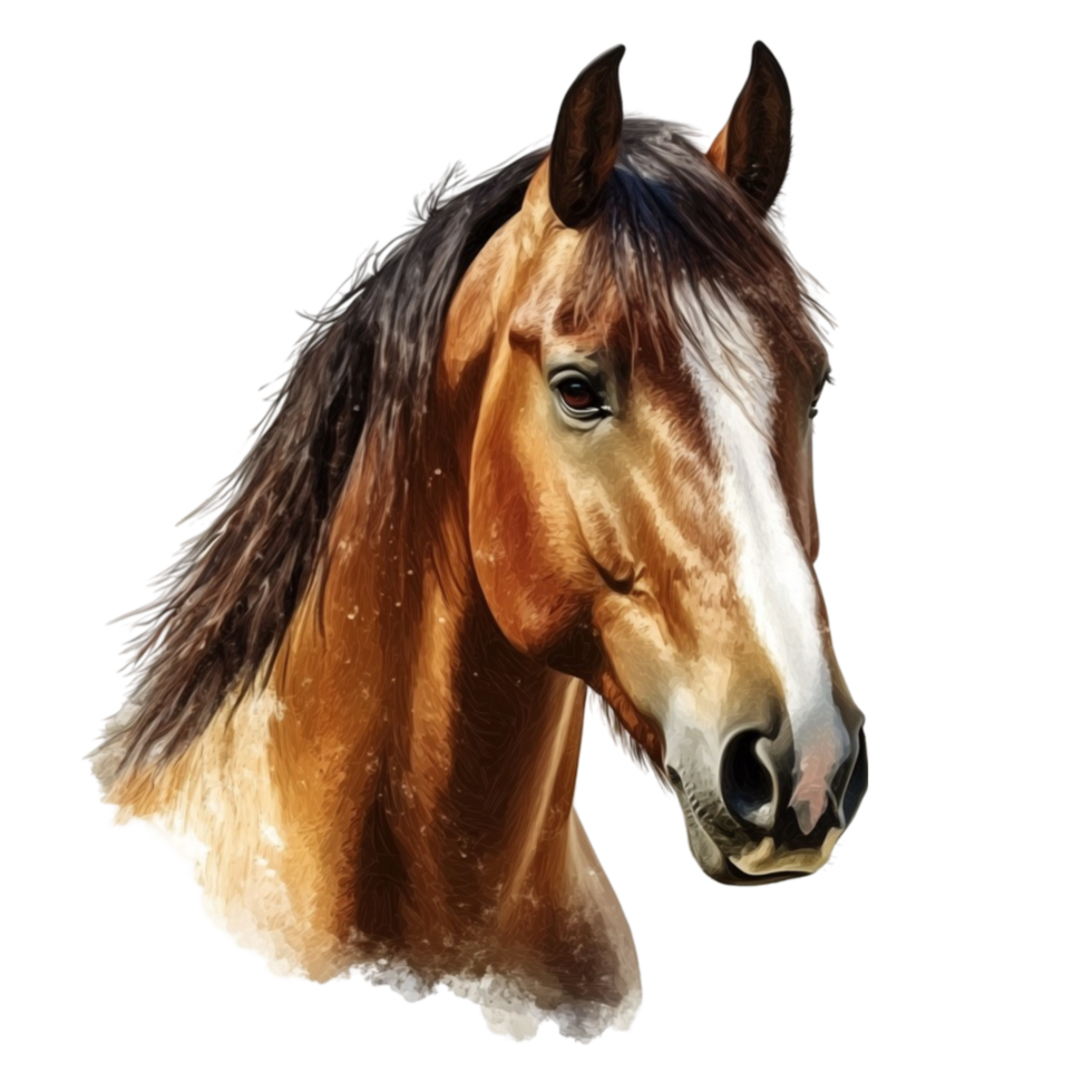 Majestic Brown Horse with Flowing Mane png