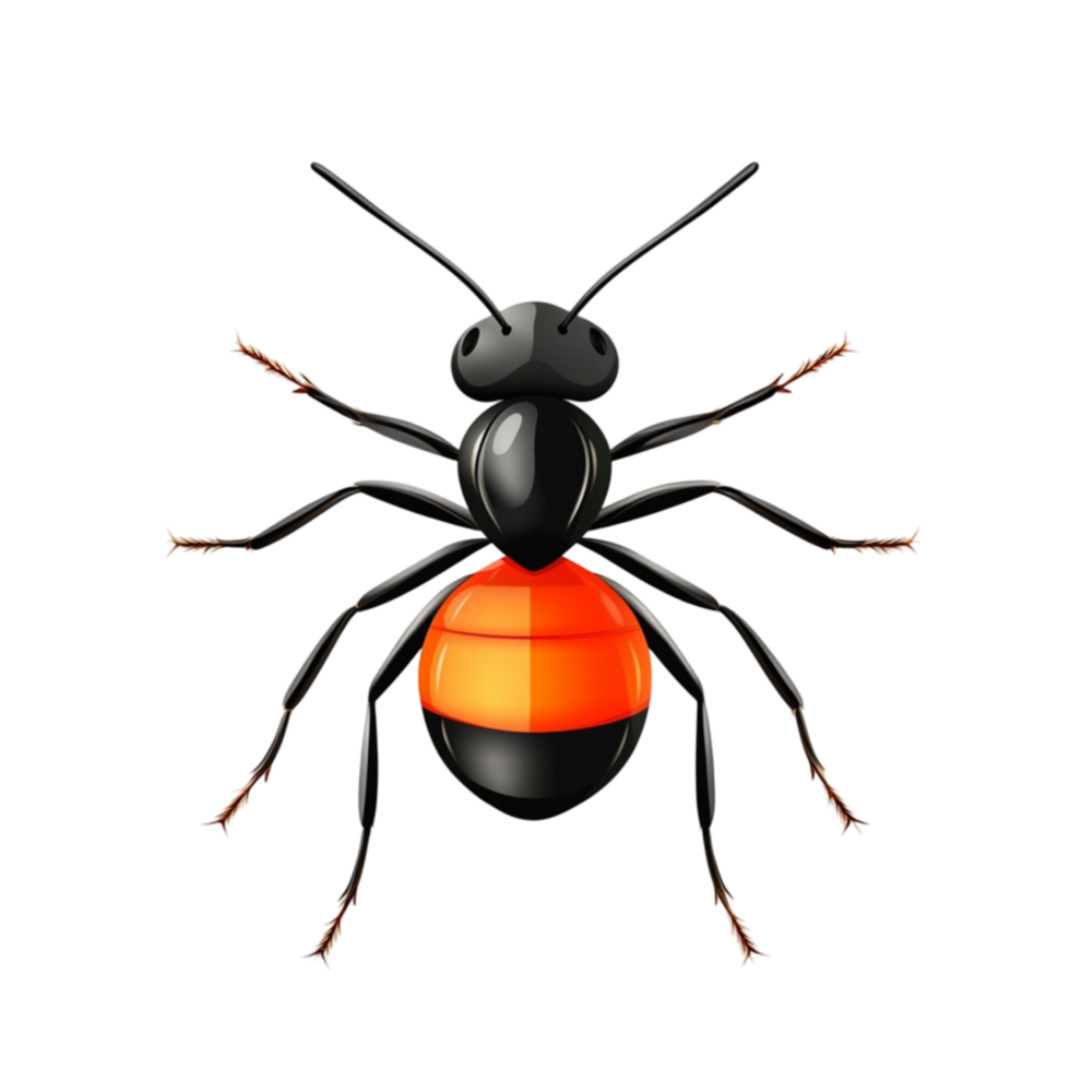 Red and Black Spider with Long Pointed Legs and a Shiny Body png
