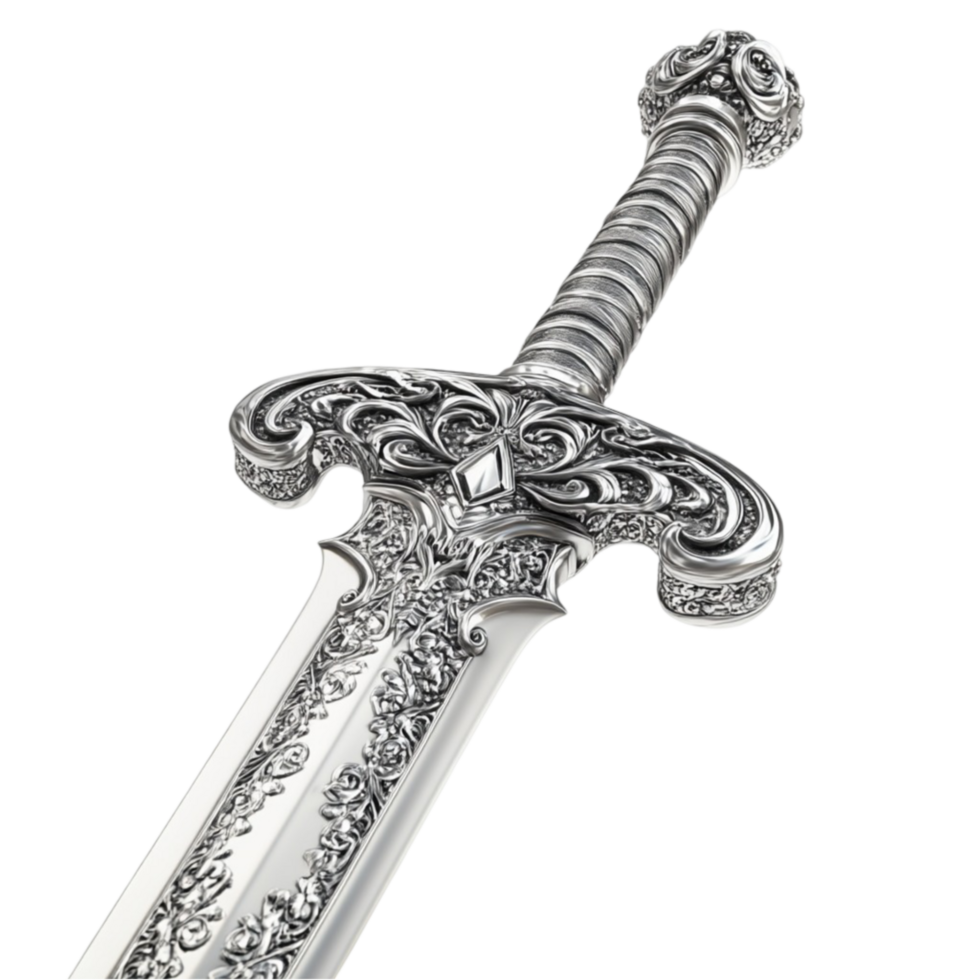 Classic Sword Design, Elegant Weapon Blade Art png