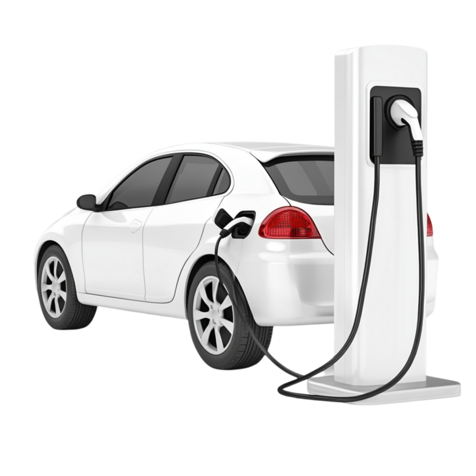 Electric Car Charging Station Isolated on Transparent Background png