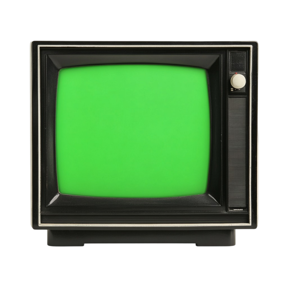 Old Television with Green Screen png