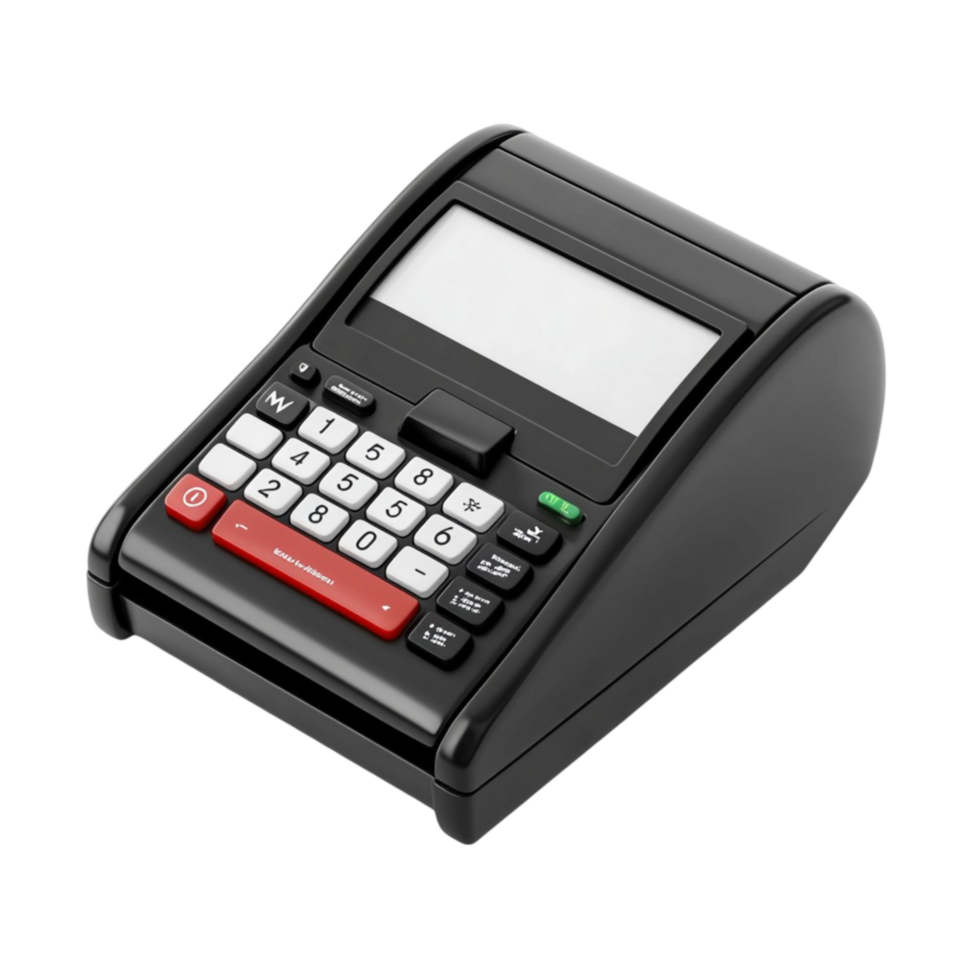 Black Cash Register on Transparent Background png