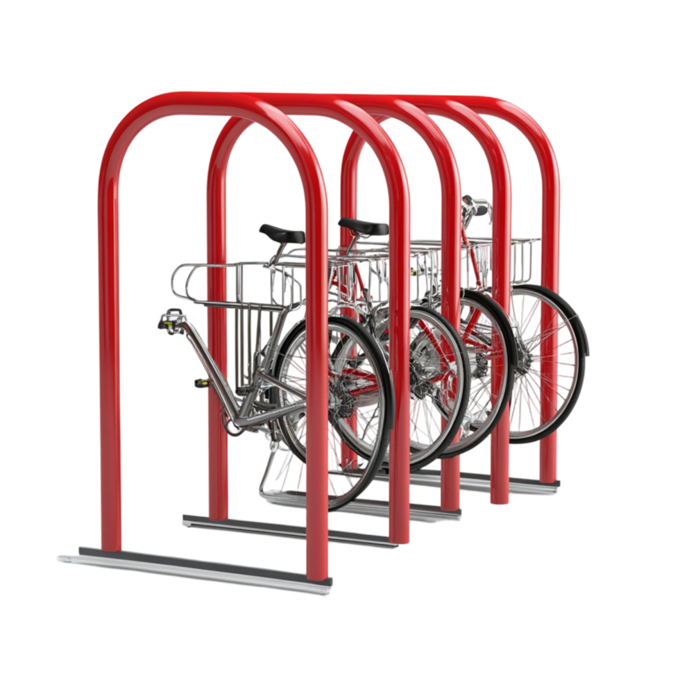 Bike Rack with Two Bikes Transparent Background png