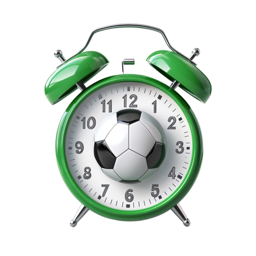 Alarm Clock with Soccer Ball Transparent Background png