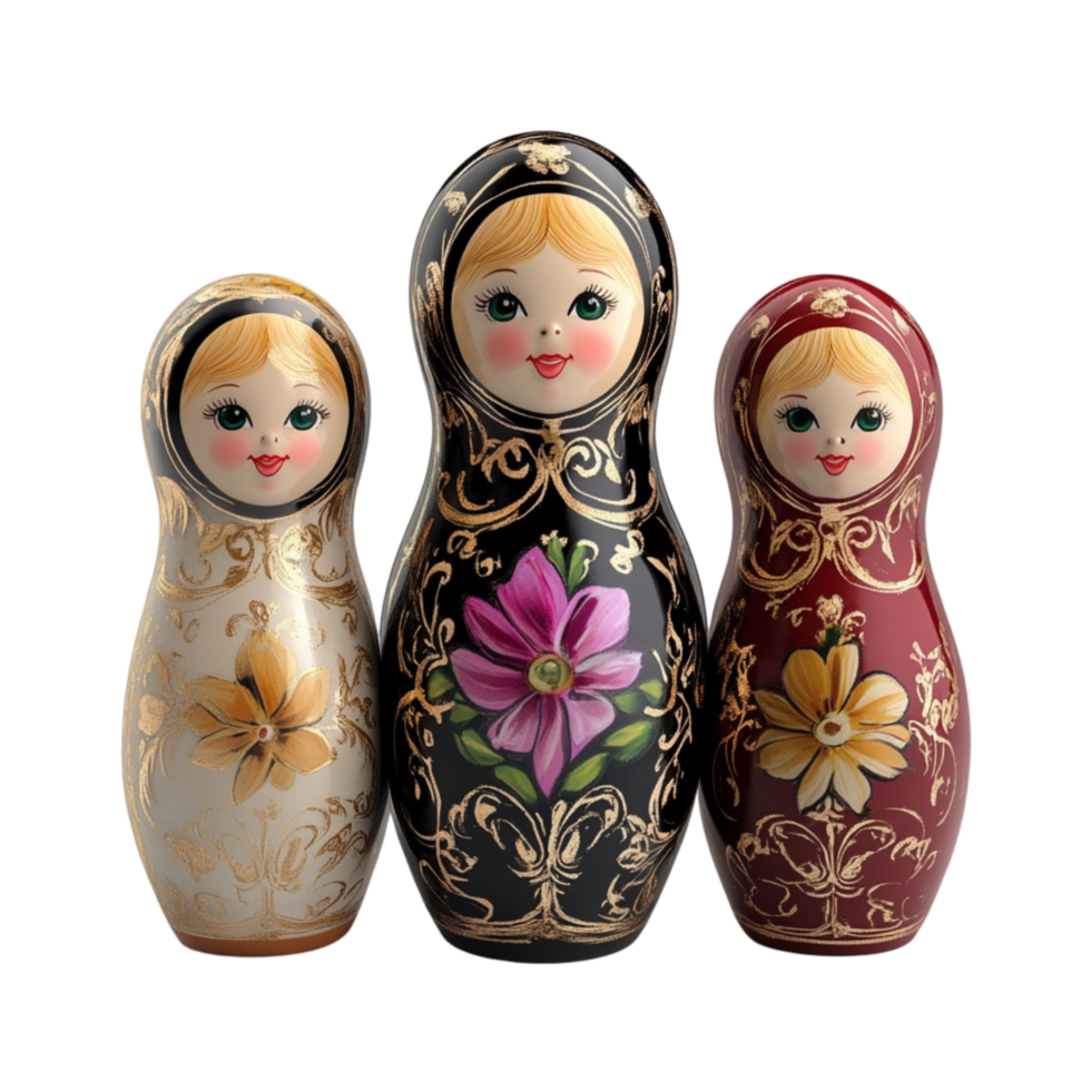 Three Russian Nesting Dolls png