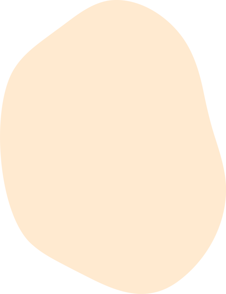 Abstract organic shape. Irregular form. Light peach color. Smooth edges. Transparent background. Solid fill. Simple design. Modern art. Minimalist aesthetic. Isolated element. png