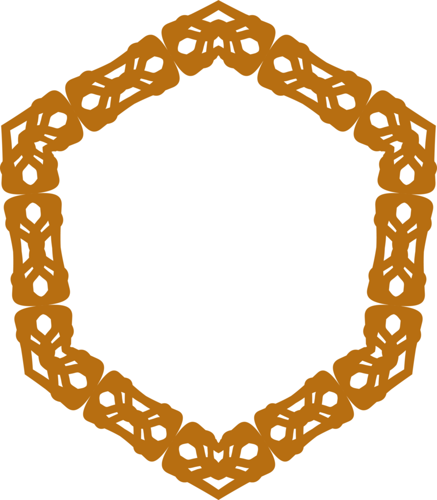 Intricate geometric frames with lace-like patterns creating an elegant and sophisticated aesthetic. Timeless and versatile ornamental lace-like elements for artistic and modern design projects. png