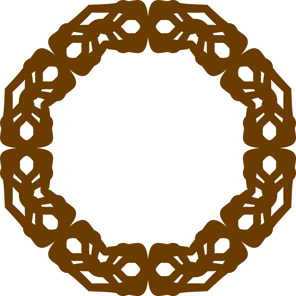 Intricate geometric frames featuring lace-like patterns creating an elegant and sophisticated aesthetic. Timeless and versatile ornamental lace-like elements for artistic and modern design projects. png
