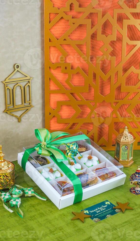 Close Up Photography of Ramadan and EID Mubarak Food Hampers photo