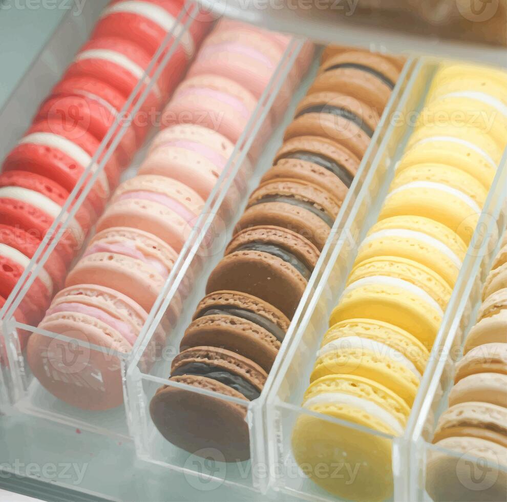 Colorful Macaron Lines Inside The Box photo