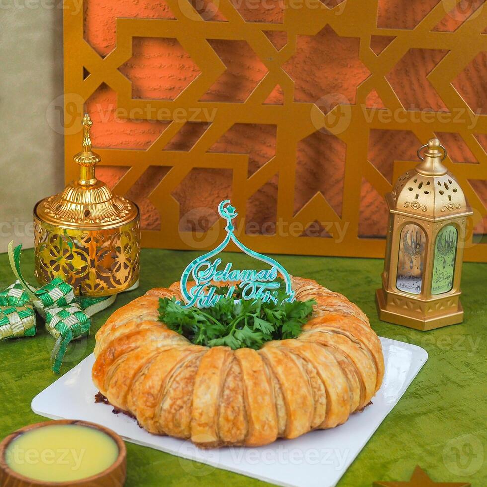 Ramadan and EID Mubarak Food Hampers With Wording Happy Eid Mubarak photo
