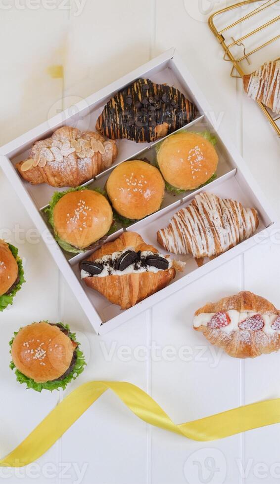 Top view of Pastry and Bakery Hampers Box photo