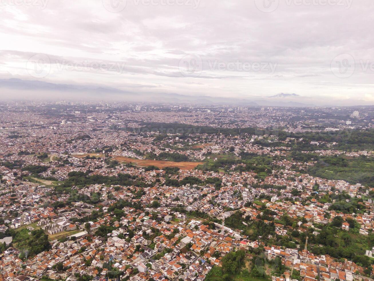 Aerial of massive civilization and population photo