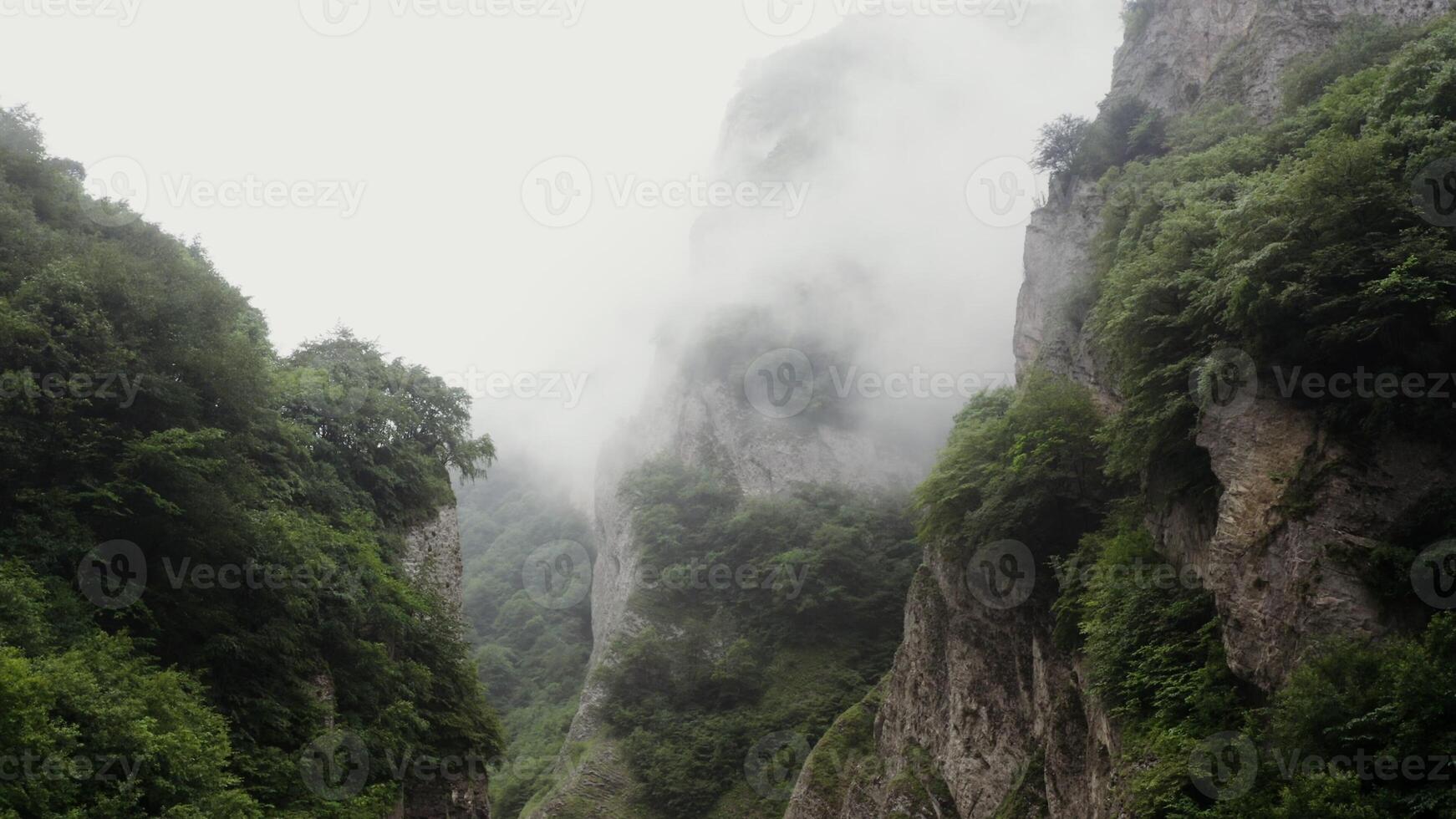 A river is flowing through a narrow gorge photo