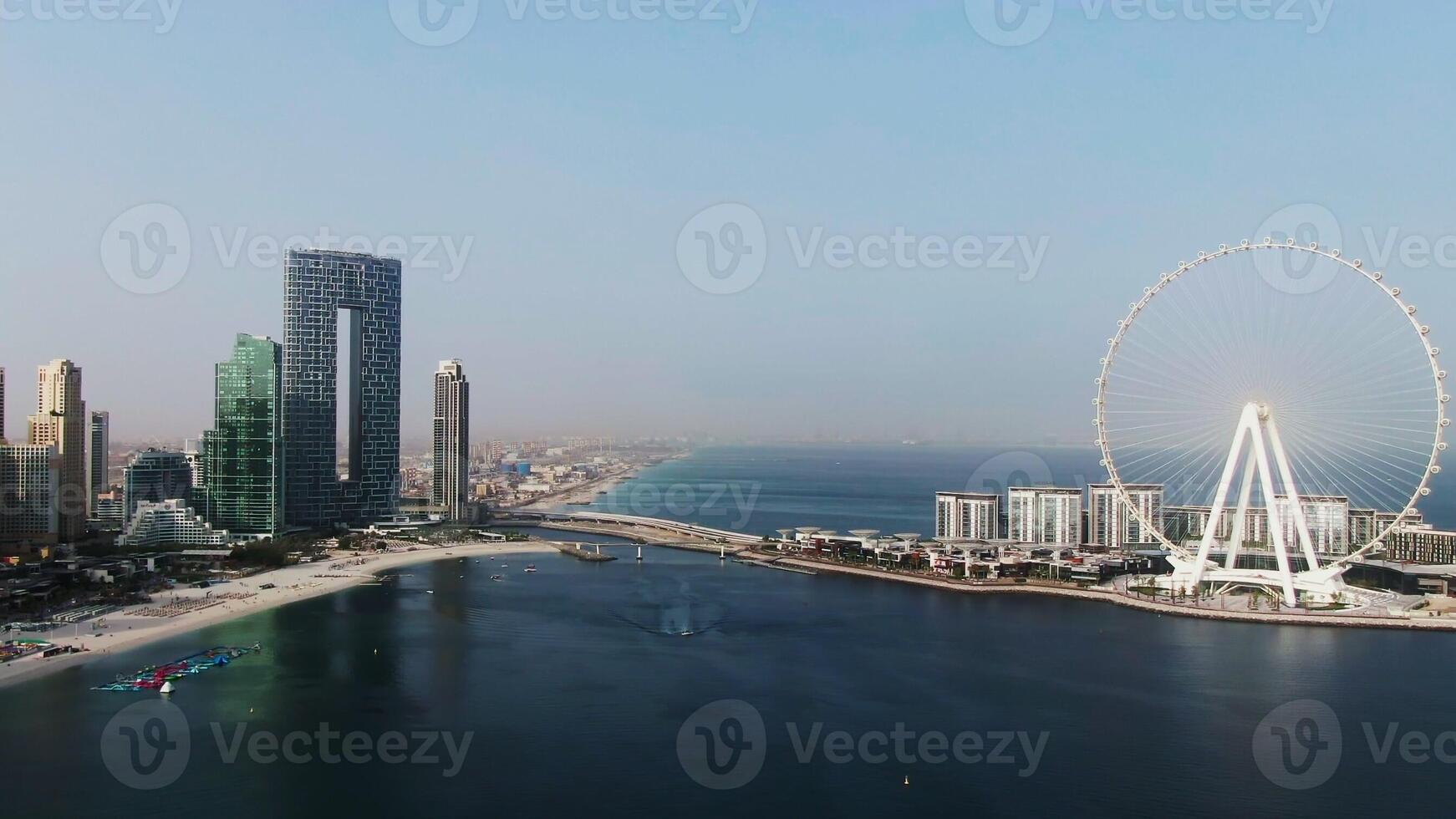 The dubai skyline from the top of the burj khalifa photo