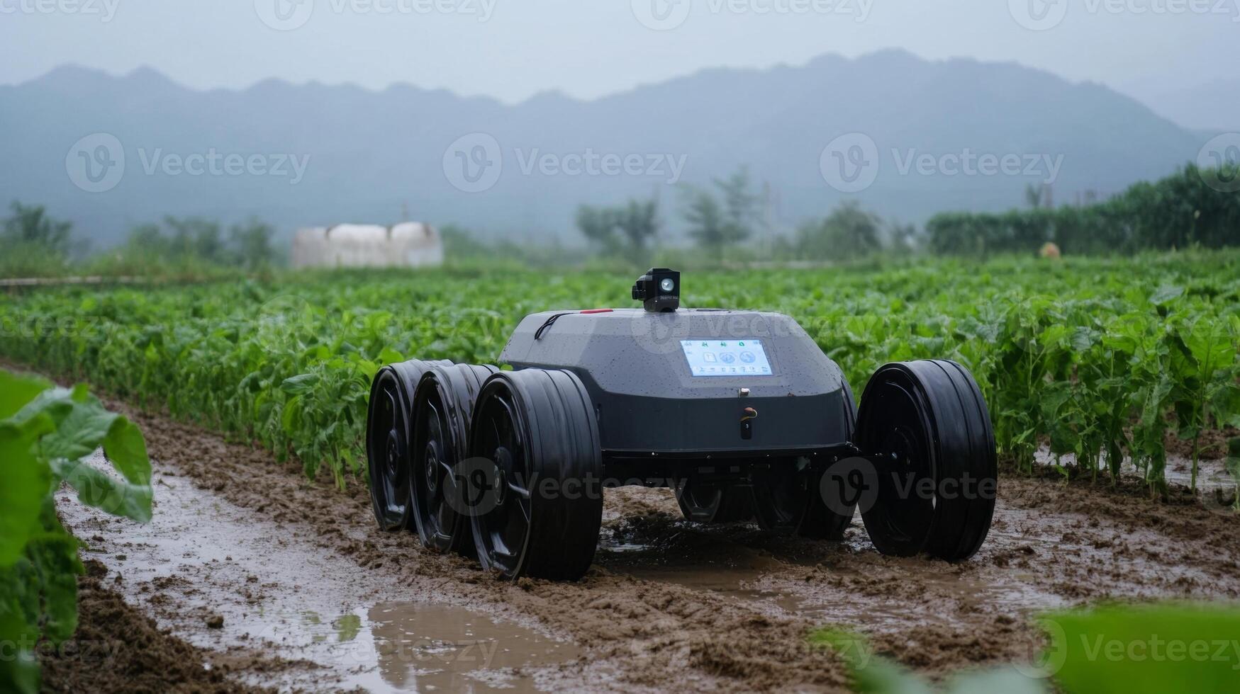 Autonomous Farming Robot in Action photo