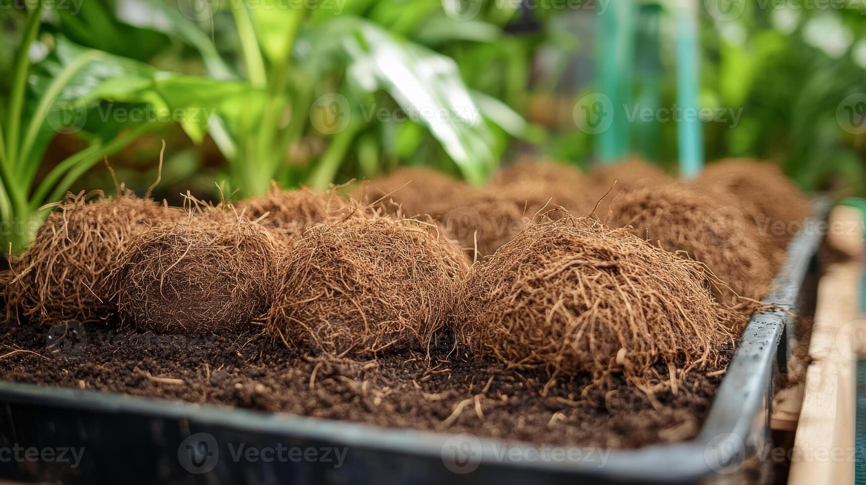 Close-up of Plant Roots in Soil photo