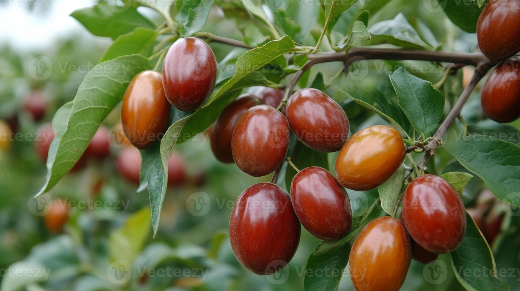Juicy Red Fruits on a Tree photo