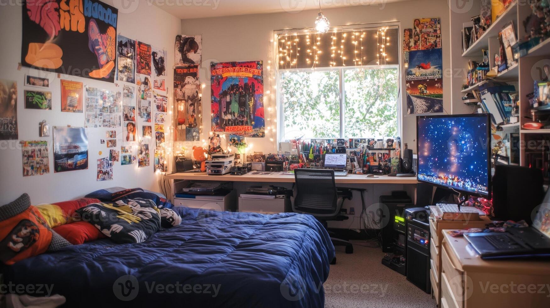 Stylish Teen Bedroom with Colorful Decor photo