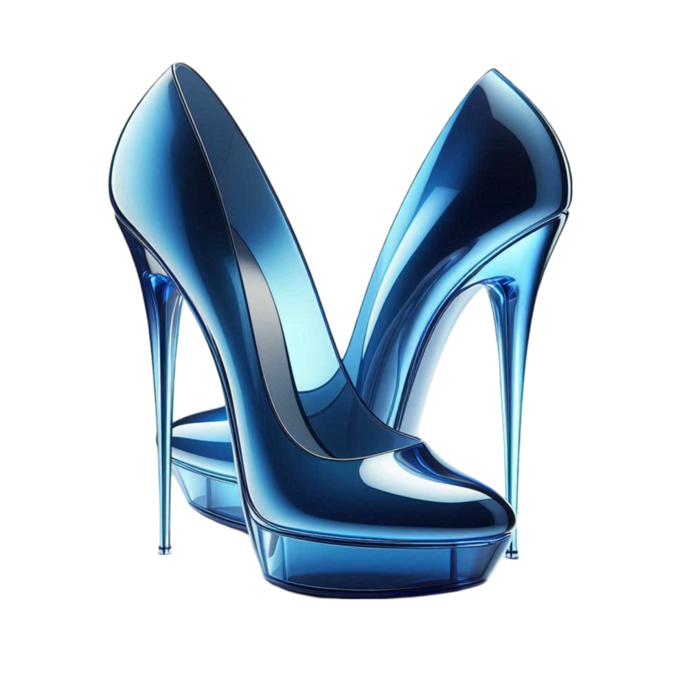 Modern Blue High Heel Shoes png