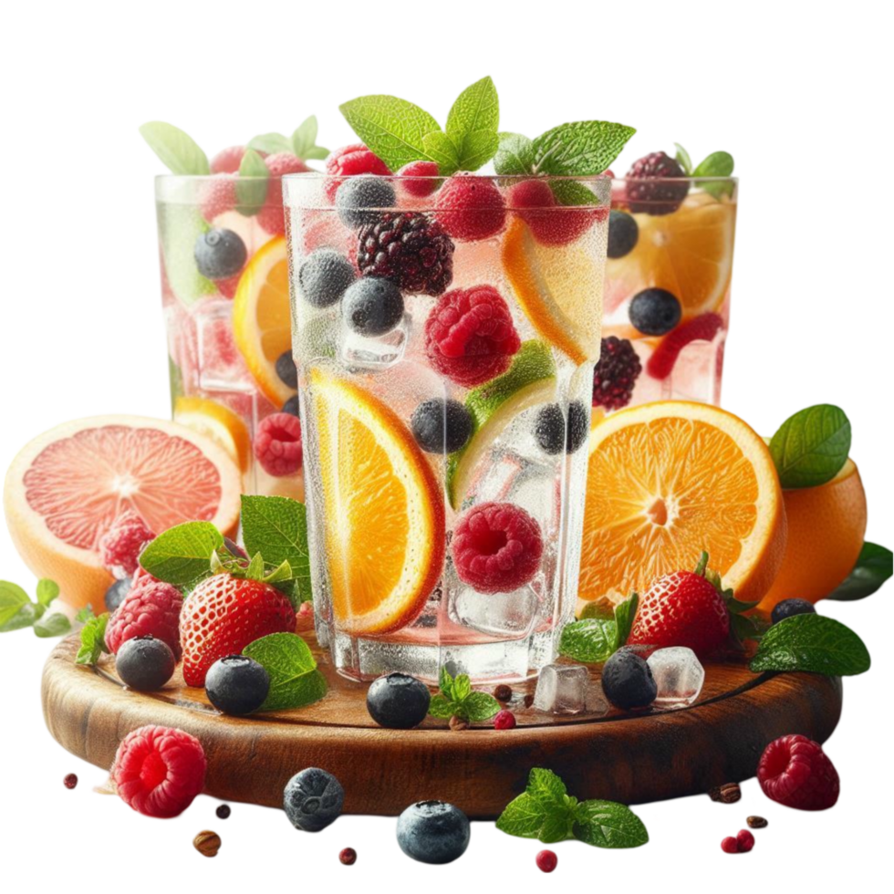 Layered Berry and Citrus Cake with Fresh Fruits png