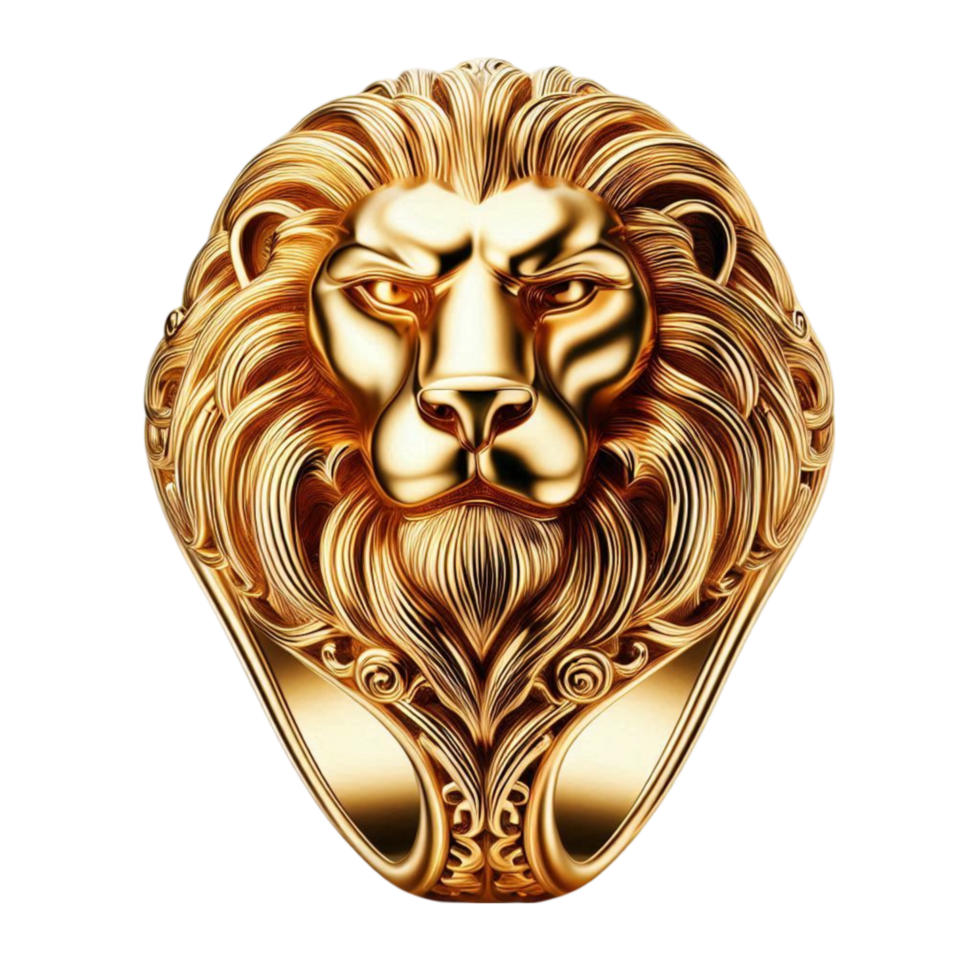 Gold Lion Head Pendant png