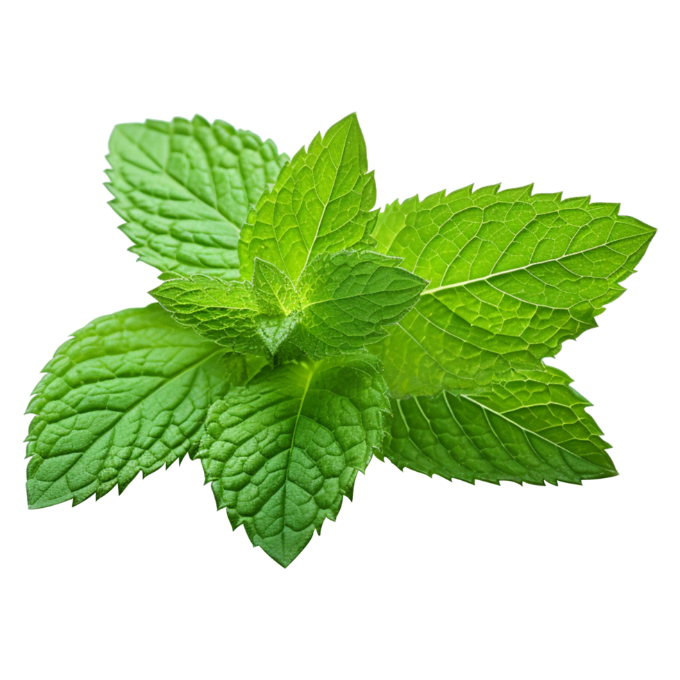 Fragrant fresh mint herb isolated on transparent background png