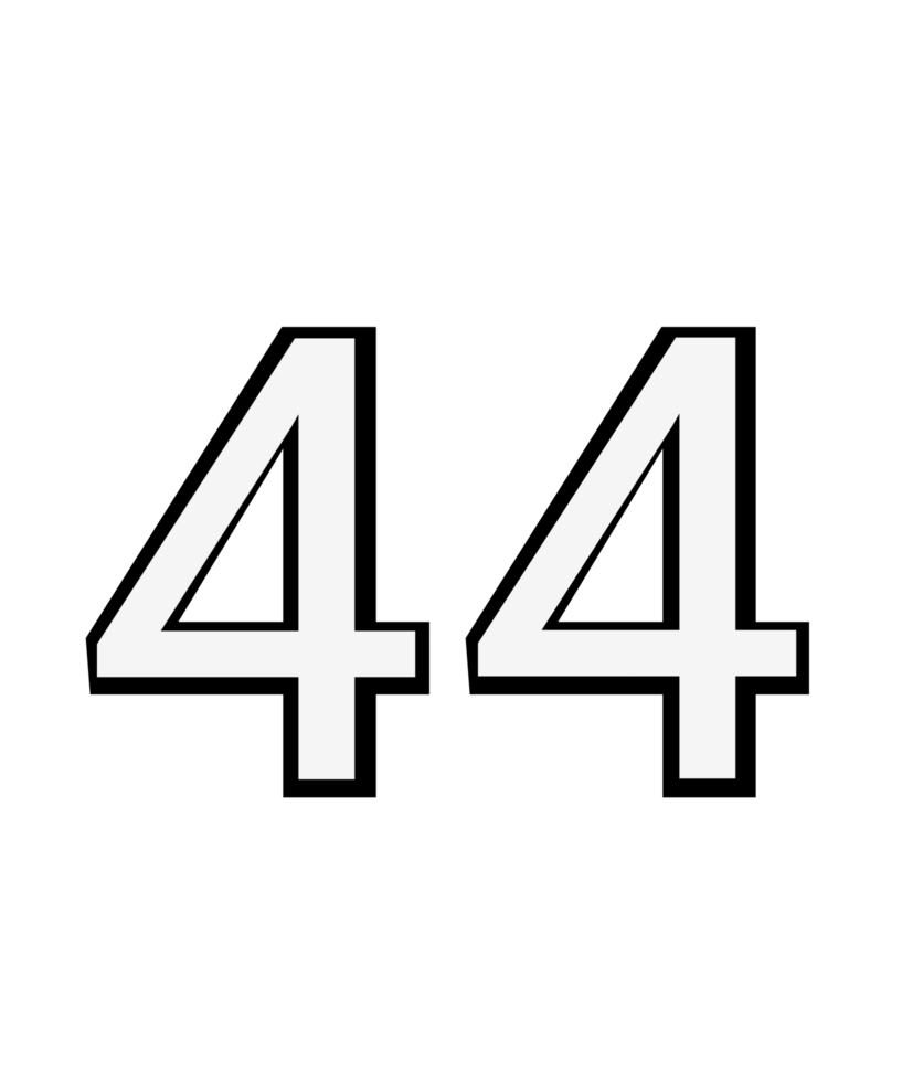 Black and white color numbers 44 png