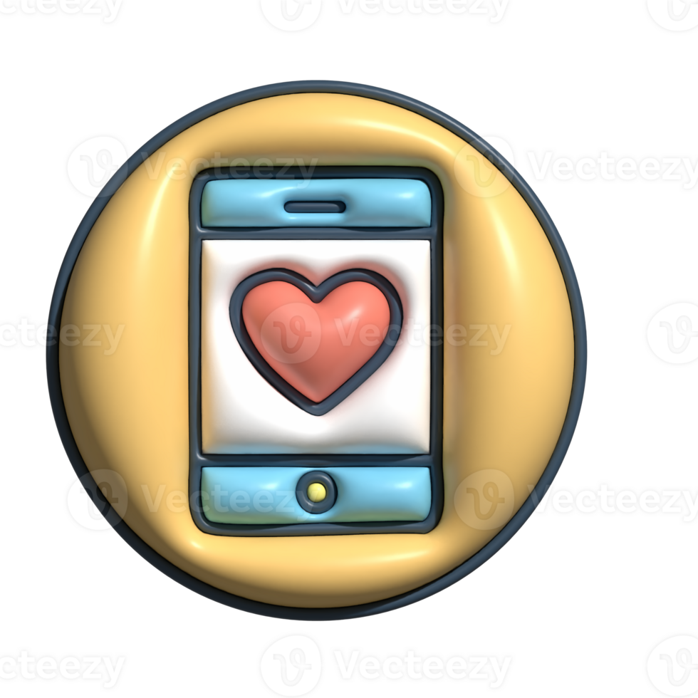 Mobile Health App Icon Heart Symbol on Smartphone png