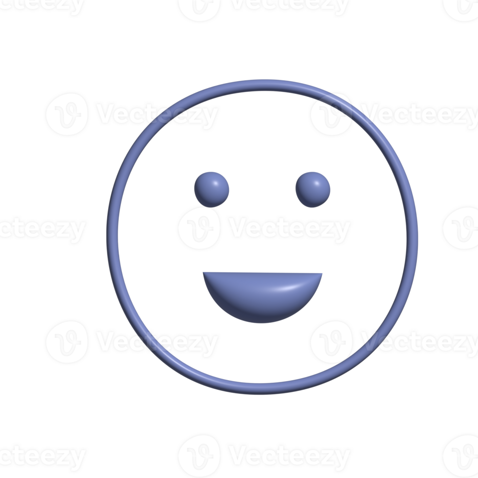3D Happy Face Emoji Icon with Blue Circular Design png