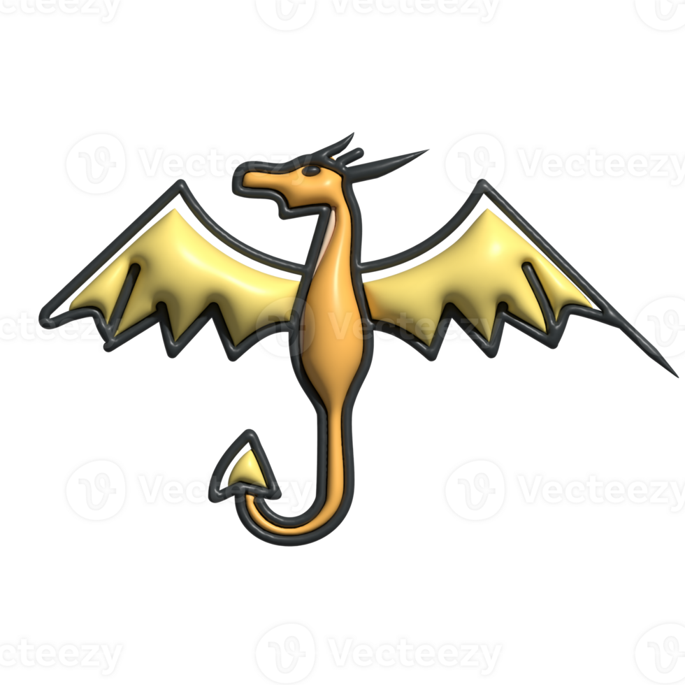 3D Dragon Emoji Mythical Winged Beast and Fantasy Icon png
