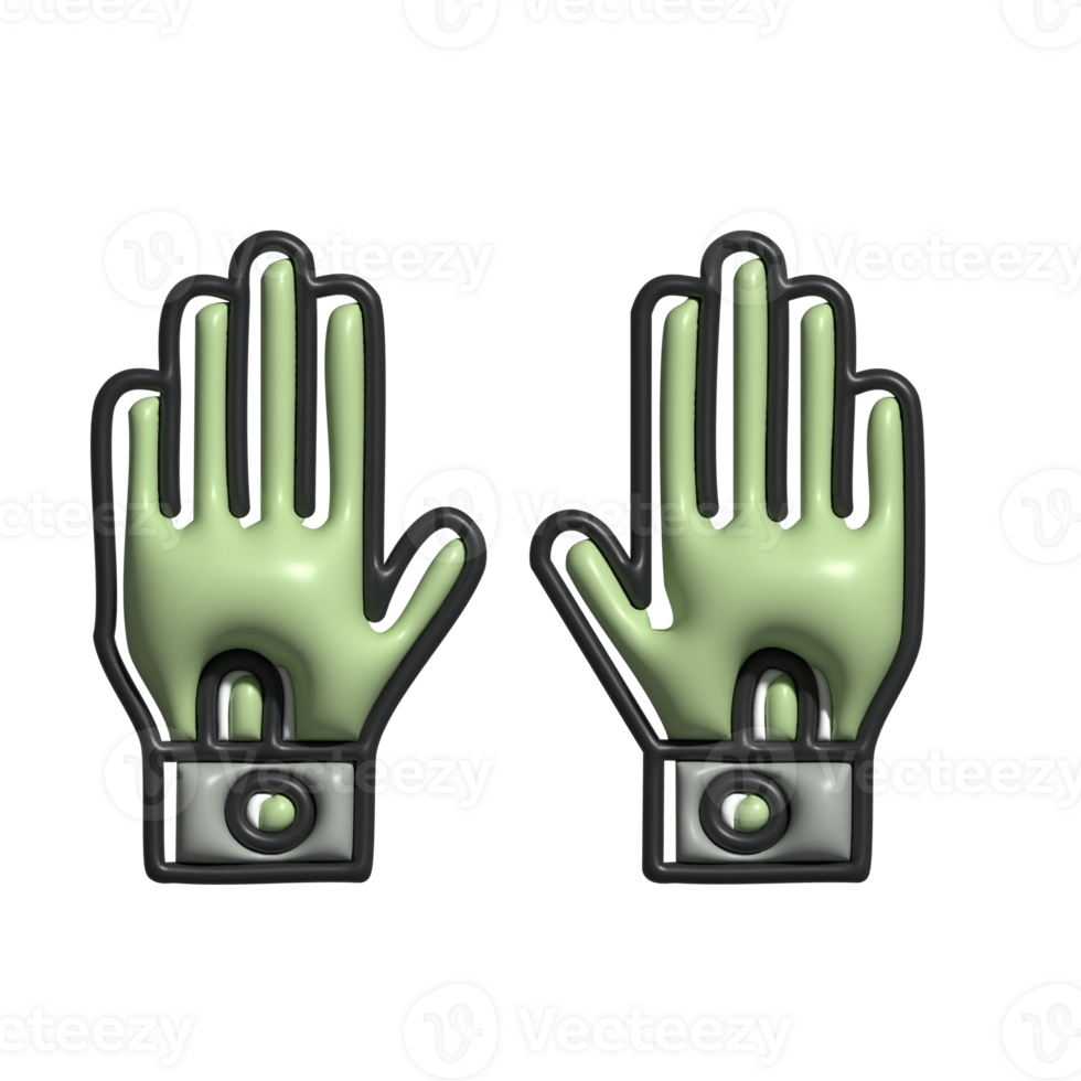 3D Robotic Gloves Emoji Futuristic and Mechanical Handwear png