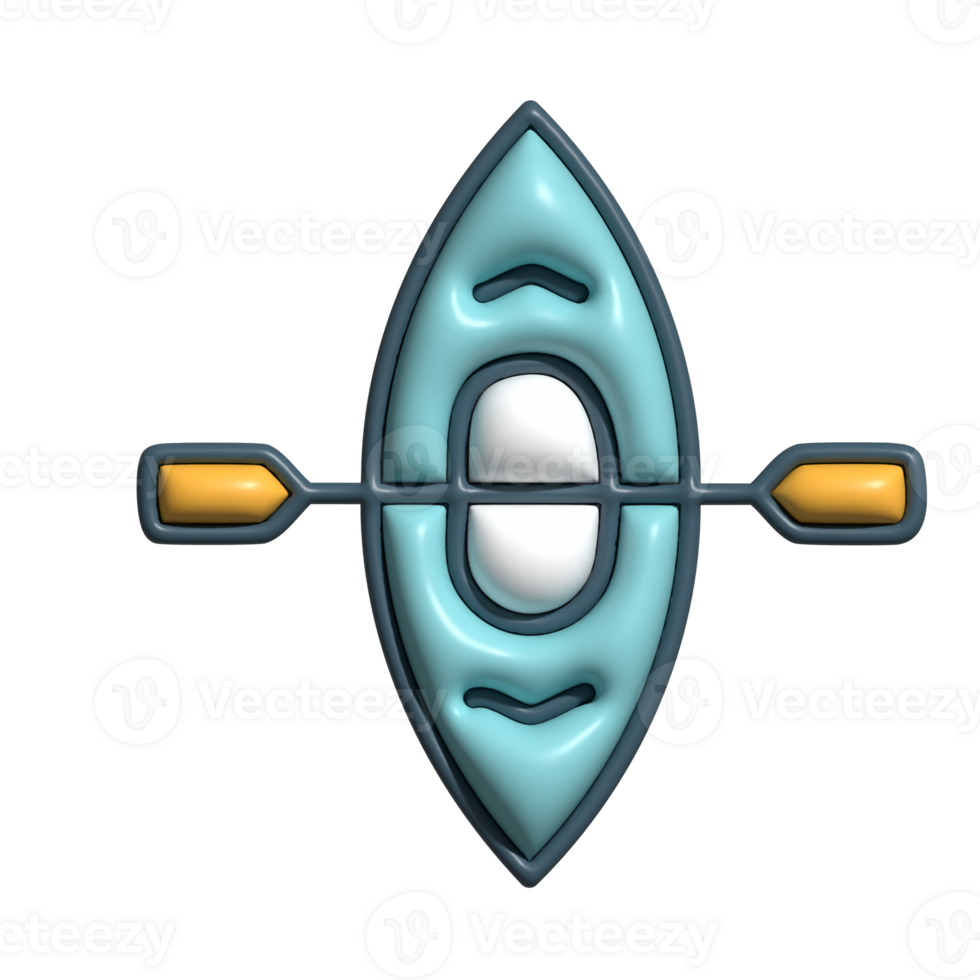 3D Kayak Emoji Water Sports and Adventure Icon png