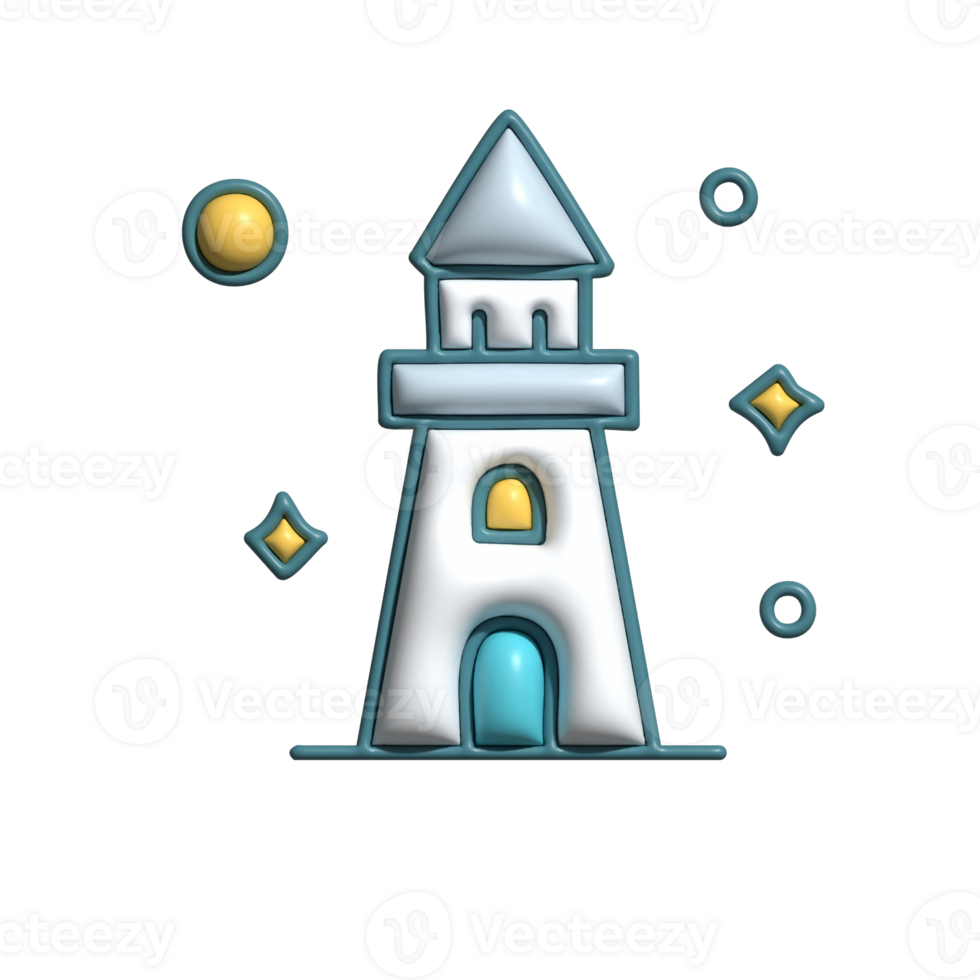 3D Magical Tower Emoji Fantasy Castle and Enchanted Landmark png