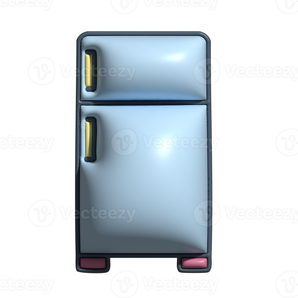 3D Refrigerator Icon with Double Door Design png