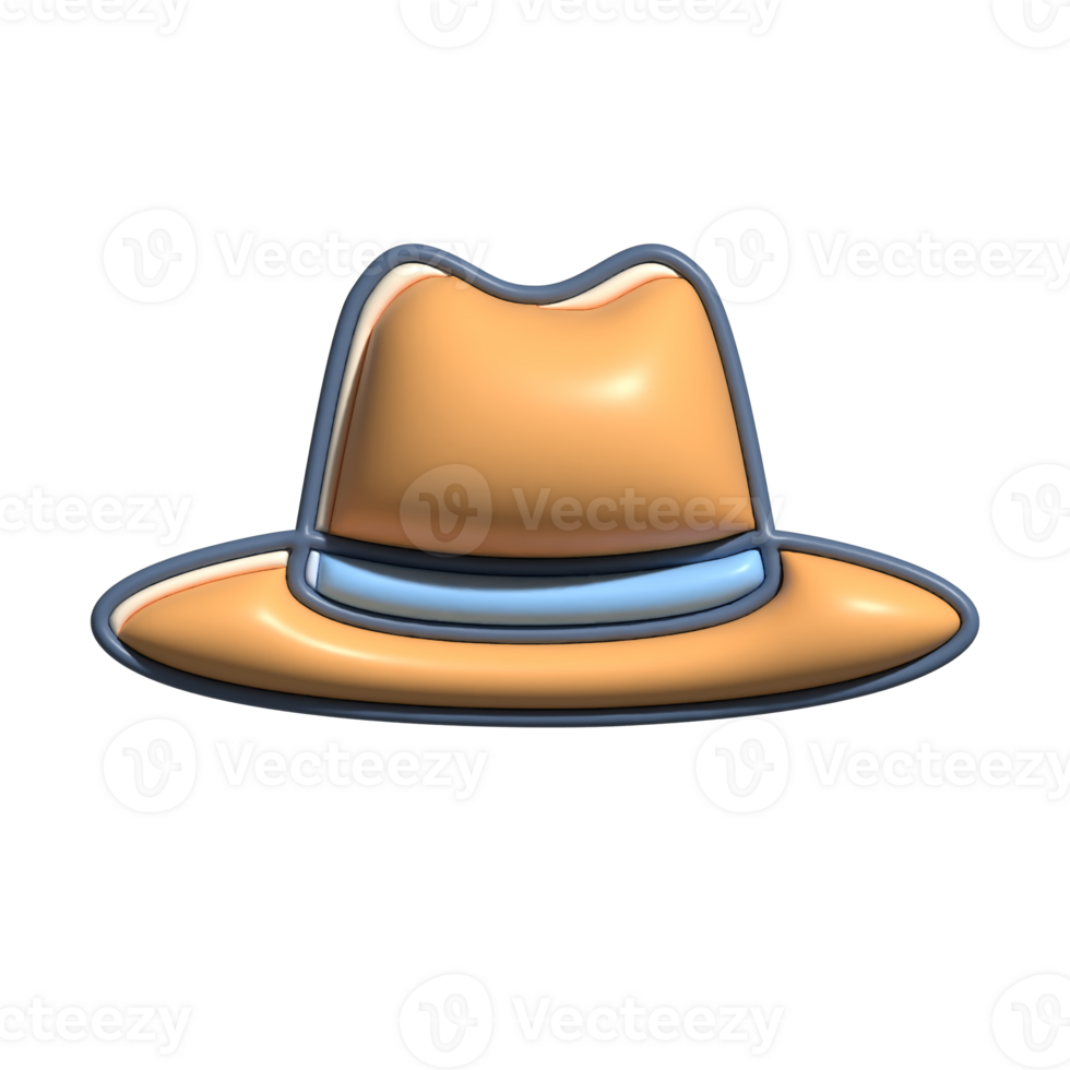 3D Fedora Hat Emoji Classic Fashion Stylish Accessory png