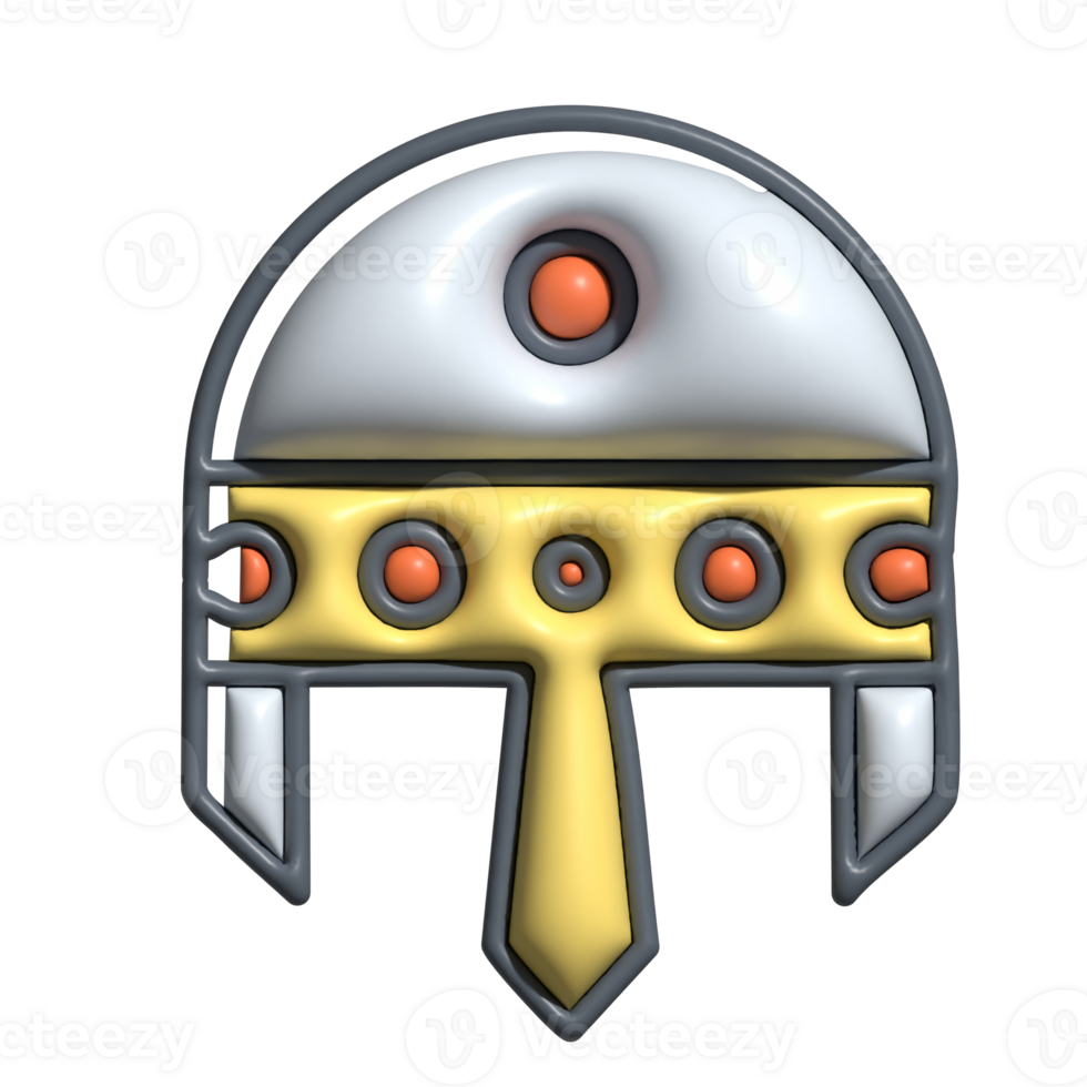 3D Ancient Warrior Helmet Emoji Historical Battle Icon png