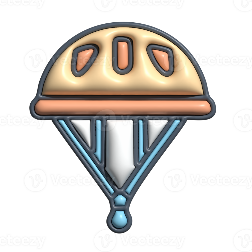 3D Parachute Emoji Skydiving and Airdrop Icon png