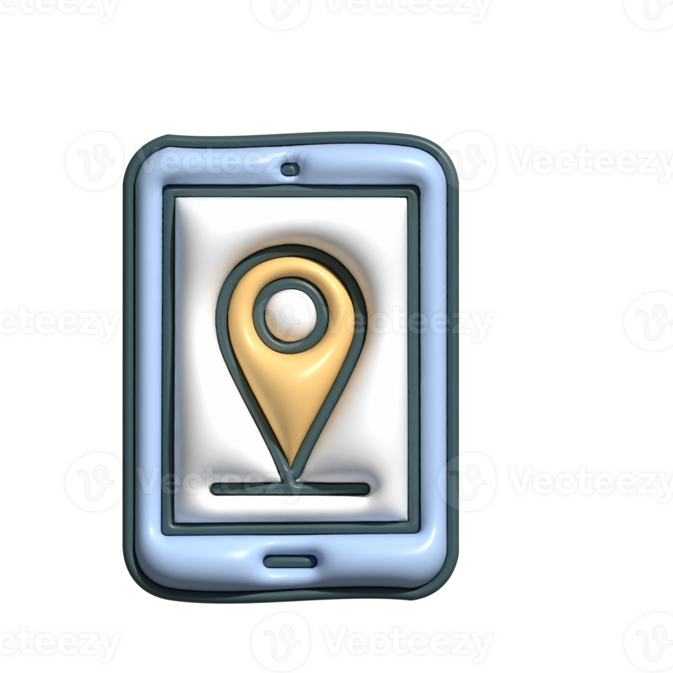 3D Mobile GPS Emoji Navigation and Location Tracking Icon png