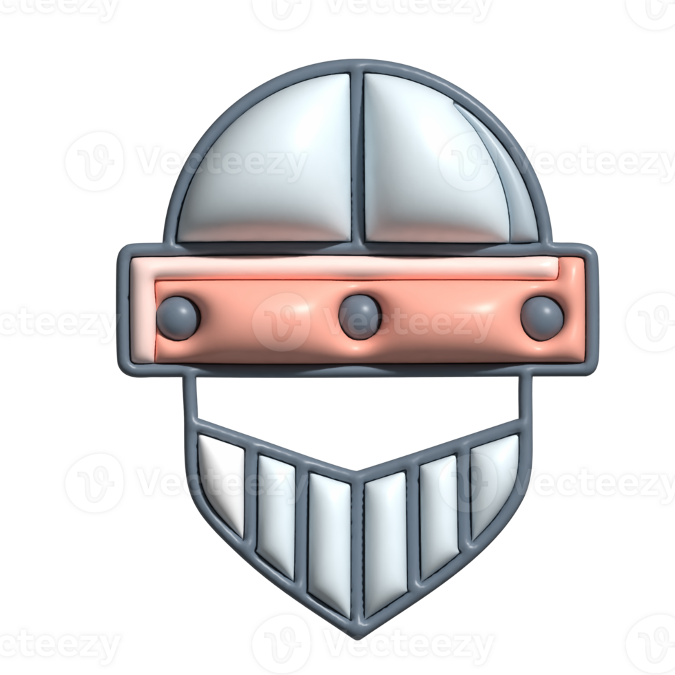 3D Medieval Knight Helmet Emoji Warrior and Battle Armor png