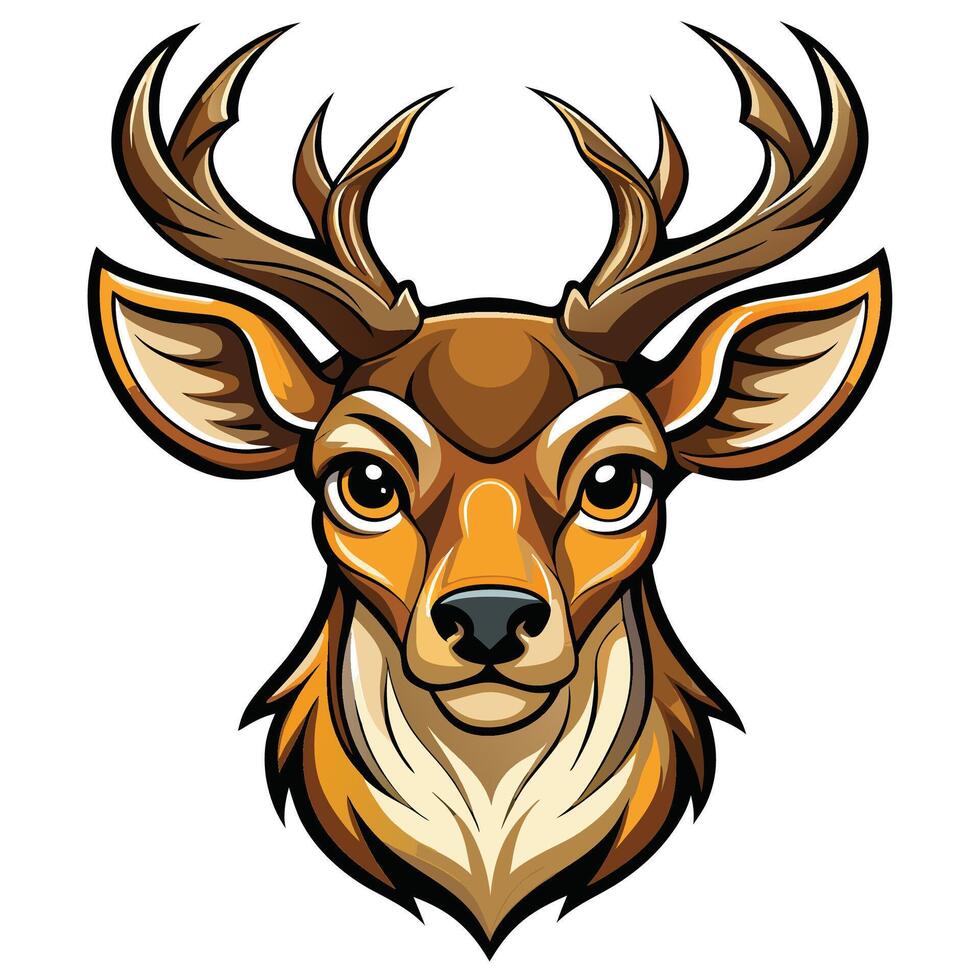 a deer head with horns vector