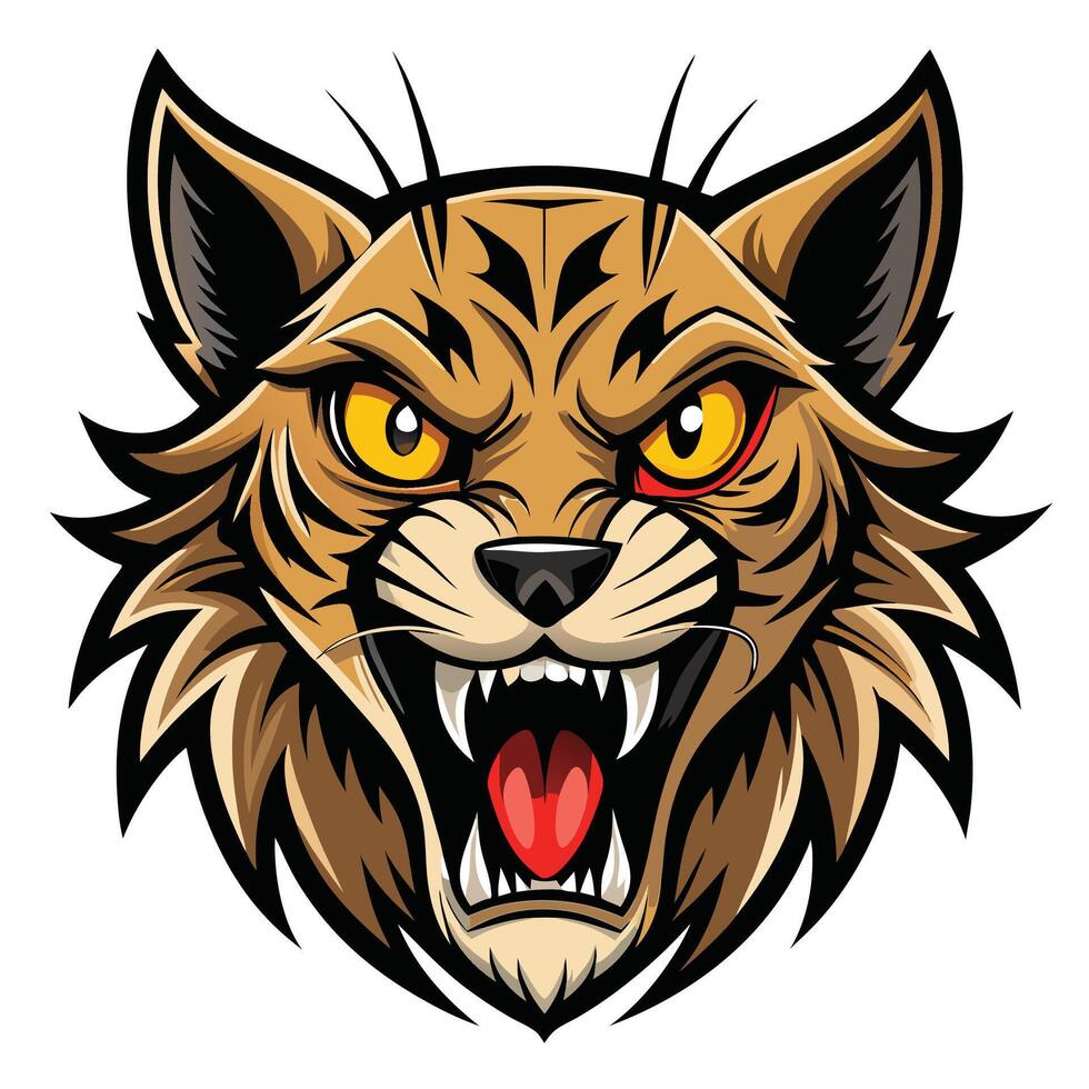 the head of a tiger with open mouth vector