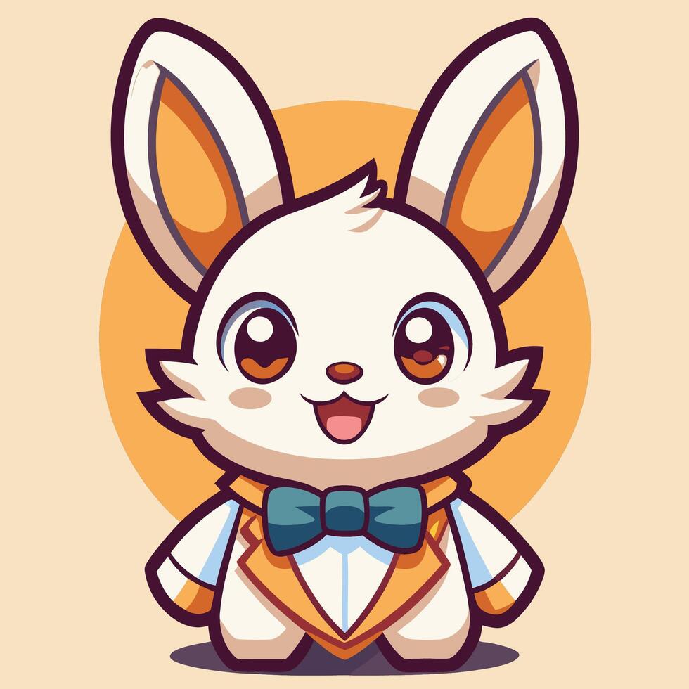 a cartoon bunny wearing a bow tie and suit vector