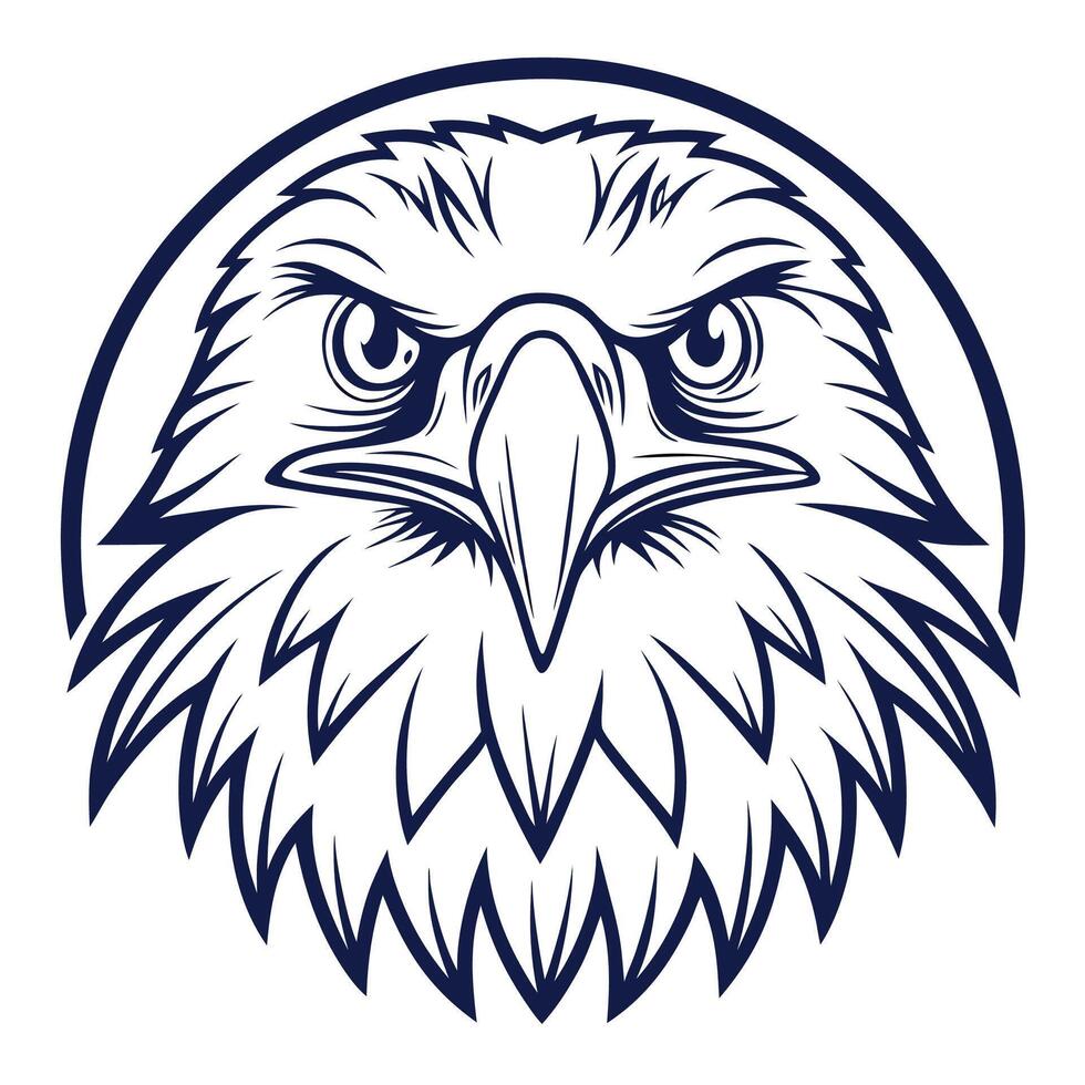an eagle head in a circle on a white background vector