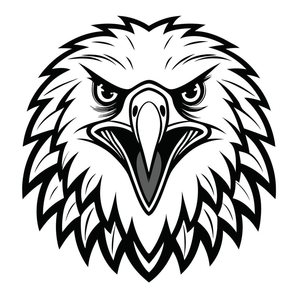 an eagle head with a black and white design vector